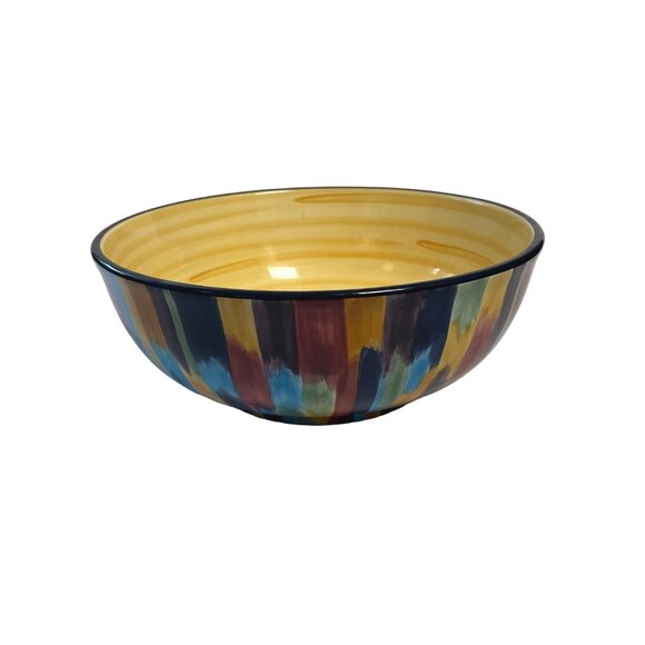 Tabletops Lifestyles Madrid Collection Serving Bowl Hand-Painted 11" - Picture 4 of 8